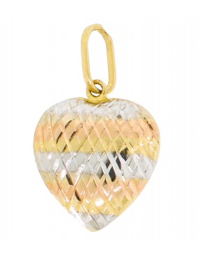 Pingente coração tricolor - 0019283 Pingente coração tricolor - 0019283